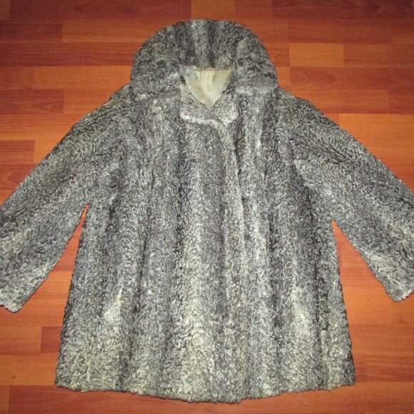 Vintage Silver Gray Persian Lamb Fur Coat - Picture 8 of 11
